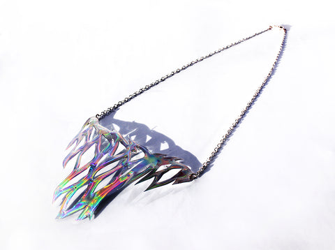 Holographic Veins Resin Necklace
