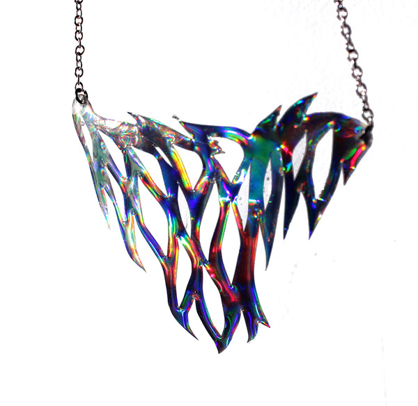 Holographic Veins Resin Necklace