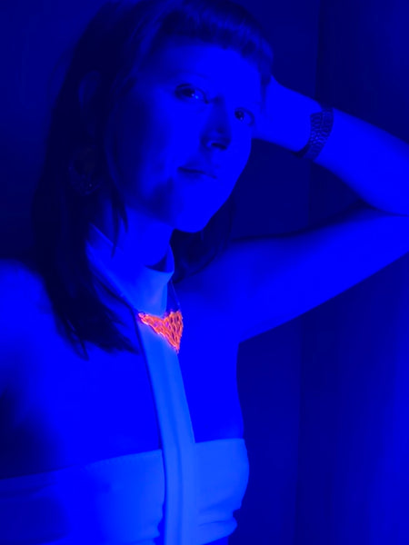 Neon Orange Blacklight Necklace